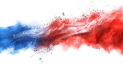 Croatia flag colours powder exploding on isolated background - obrazy, fototapety, plakaty
