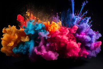 Fototapeta na wymiar Abstract colourful powder background illustration - Soft pastel colourful with powder splash wave background