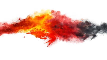 East Timor flag colours powder exploding on isolated background