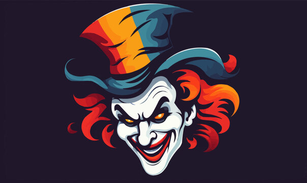 clown joker logo icon design vector illustration