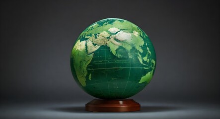 Green globe of earth on isolated background, Earth Day Concept, World Water Day, World Map Green Planet Earth Day or Environment day Concept, Generative AI