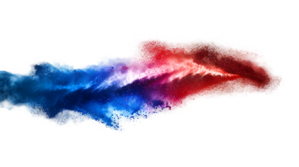 Eswatini flag colours powder exploding on isolated background