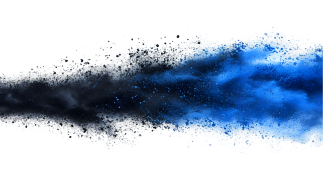 Estonia flag colours powder exploding on isolated background