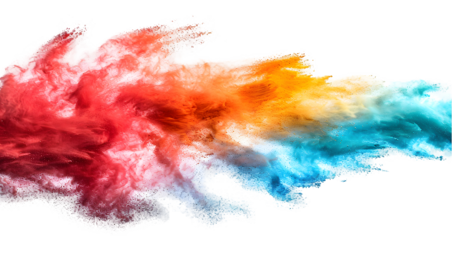 Eritrea flag colours powder exploding on isolated background