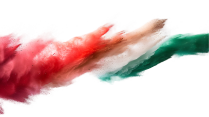 Hungary flag colours powder exploding on isolated background