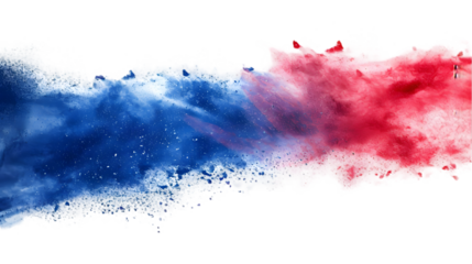 Iceland flag colours powder exploding on isolated background