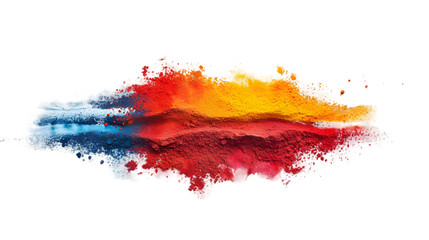 Kiribati flag colours powder exploding on isolated background