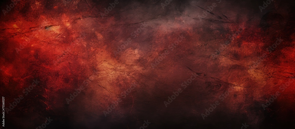 Poster this painting showcases a striking blend of dark red and black colors, creating a grungy and intense