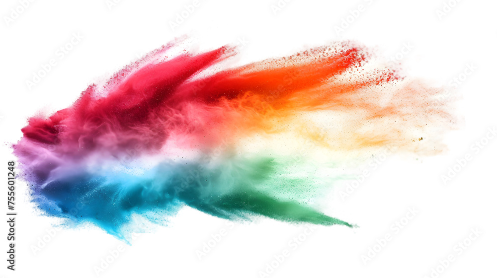Poster mauritius flag colours powder exploding on isolated background