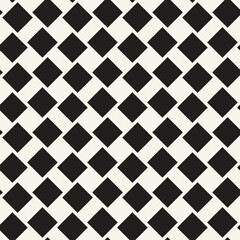 Vector seamless pattern. Repeating geometric elements. Stylish monochrome background design. - 755601203