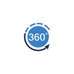 360 Degree View Related Vector Icons design template