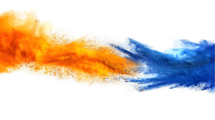 Marshall Islands flag colours powder exploding on isolated background