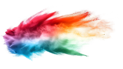 Mauritius flag colours powder exploding on isolated background