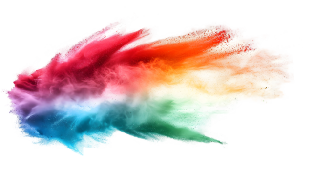 Mauritius flag colours powder exploding on isolated background