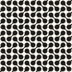 Vector seamless pattern. Repeating geometric elements. Stylish monochrome background design. - 755601439