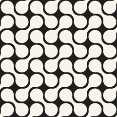 Vector seamless pattern. Repeating geometric elements. Stylish monochrome background design. - 755601492
