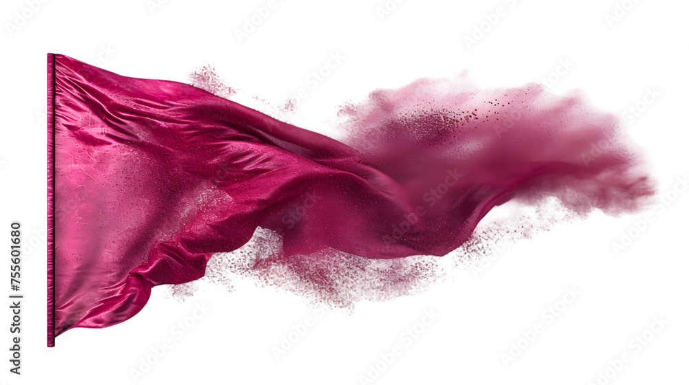 Poster qatar flag colours powder exploding on isolated background