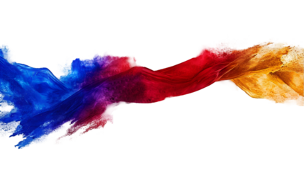 Philippines flag colours powder exploding on isolated background