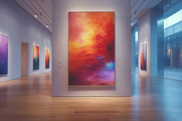 Kunst Gallerie mit Gemälden an der Wand