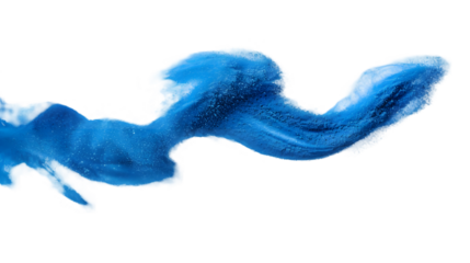 San Marino flag colours powder exploding on isolated background