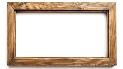 Modern solid oak picture frame isolated on white - obrazy, fototapety, plakaty