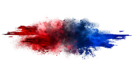 Slovakia flag colours powder exploding on isolated background