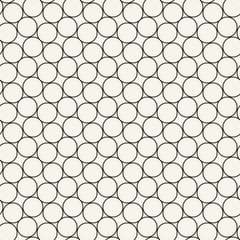 Vector seamless pattern. Repeating geometric elements. Stylish monochrome background design. - 755602045