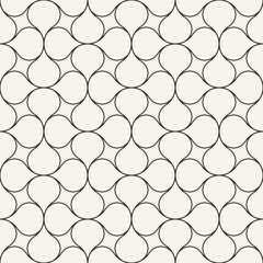 Vector seamless pattern. Repeating geometric elements. Stylish monochrome background design. - 755602497
