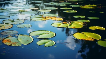 water lily in the pond - obrazy, fototapety, plakaty