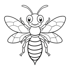Hornet illustration coloring page for kids