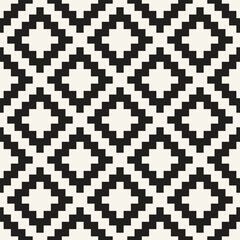 Fototapeta premium Vector seamless pattern. Repeating geometric elements. Stylish monochrome background design.