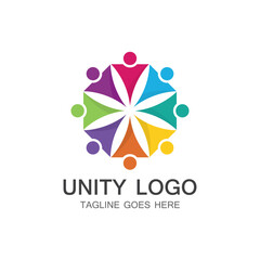 Fototapeta na wymiar unity people care logo icon vector Template