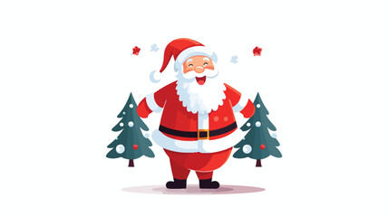 Fun Santa Claus flat vector isolated on white background