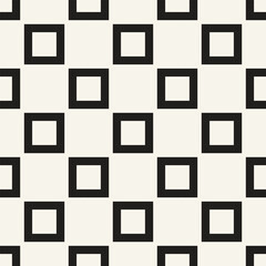 Vector seamless pattern. Repeating geometric elements. Stylish monochrome background design. - 755604047