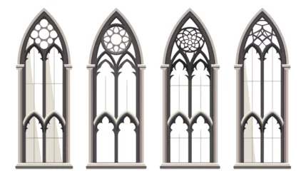 Fotobehang Geometrical decorated gothic window bar tracery style © Blue