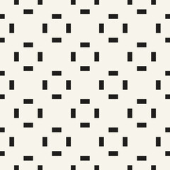 Vector seamless pattern. Repeating geometric elements. Stylish monochrome background design. - 755604219
