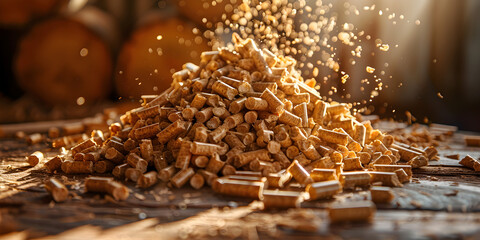 Hardwood pellets for food smoking,Heating stove and wooden pellets.

 - obrazy, fototapety, plakaty