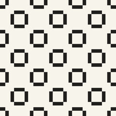 Vector seamless pattern. Repeating geometric elements. Stylish monochrome background design. - 755604848