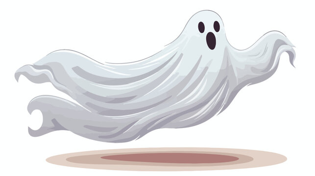 Gross ghost cartoon flat vector isolated on white background