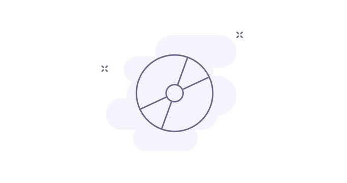 cd disc 2d animated outline icon. cd disc line icon 4k video motion design graphics for web, mobile and ui design.