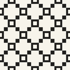 Vector seamless pattern. Repeating geometric elements. Stylish monochrome background design. - 755605239