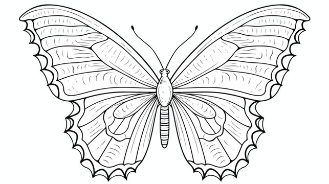 Hand drawn beautiful butterfly with high detail.Colo