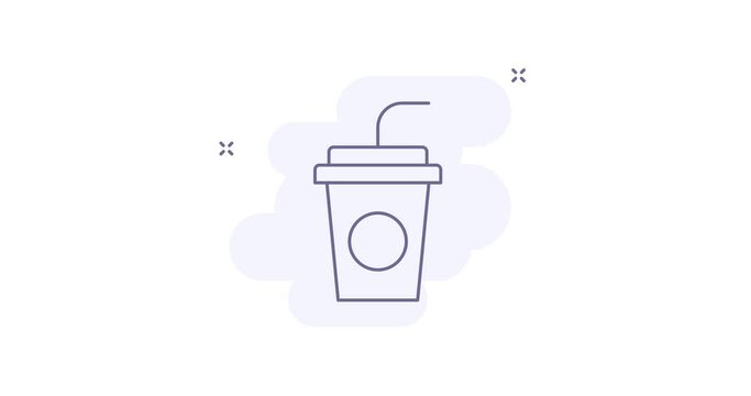 drink 2d animated outline icon. drink line icon 4k video motion design graphics for web, mobile and ui design.