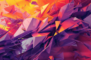 Abstract colored bright explosian triangles background