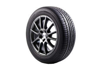 A  car tyre with disc isollated on the transparent background