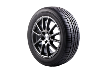 A  car tyre with disc isollated on the transparent background