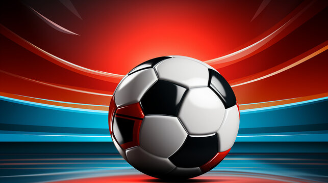 Digital and technology background of the soccer game, isolated soccer ball on a digital background.