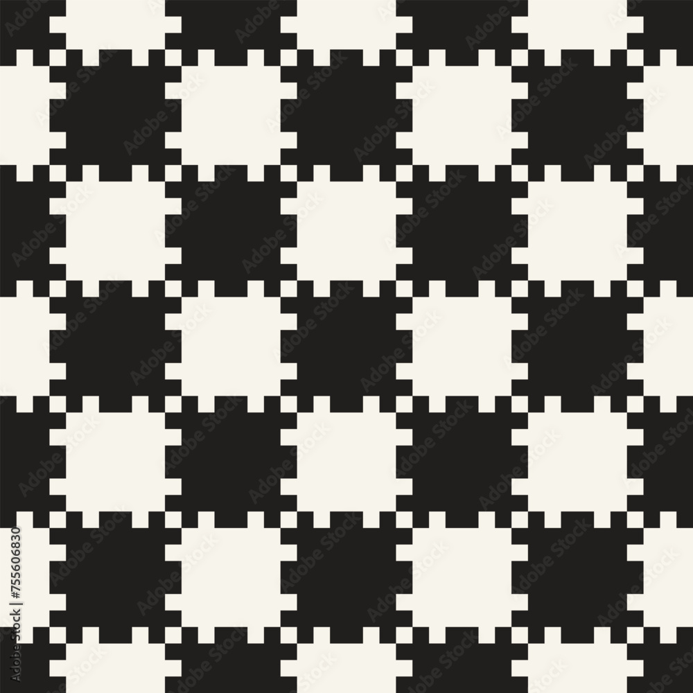Wall mural vector seamless pattern. repeating geometric elements. stylish monochrome background design.