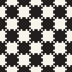Vector seamless pattern. Repeating geometric elements. Stylish monochrome background design. - 755606830