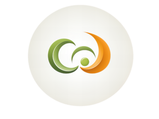 Minimalist logo in light green color.